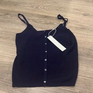 Elegant Navy Button-Front Camisole